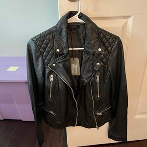 rag & bone Black Quilted Leather Jacket